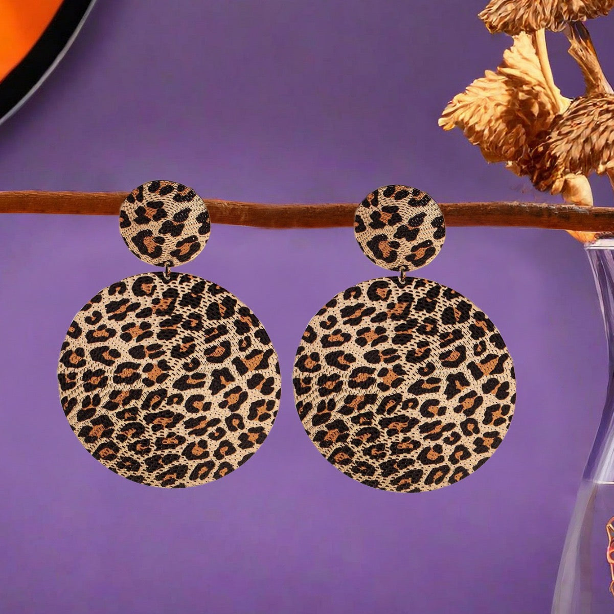 Leopard Print Drop Earrings
