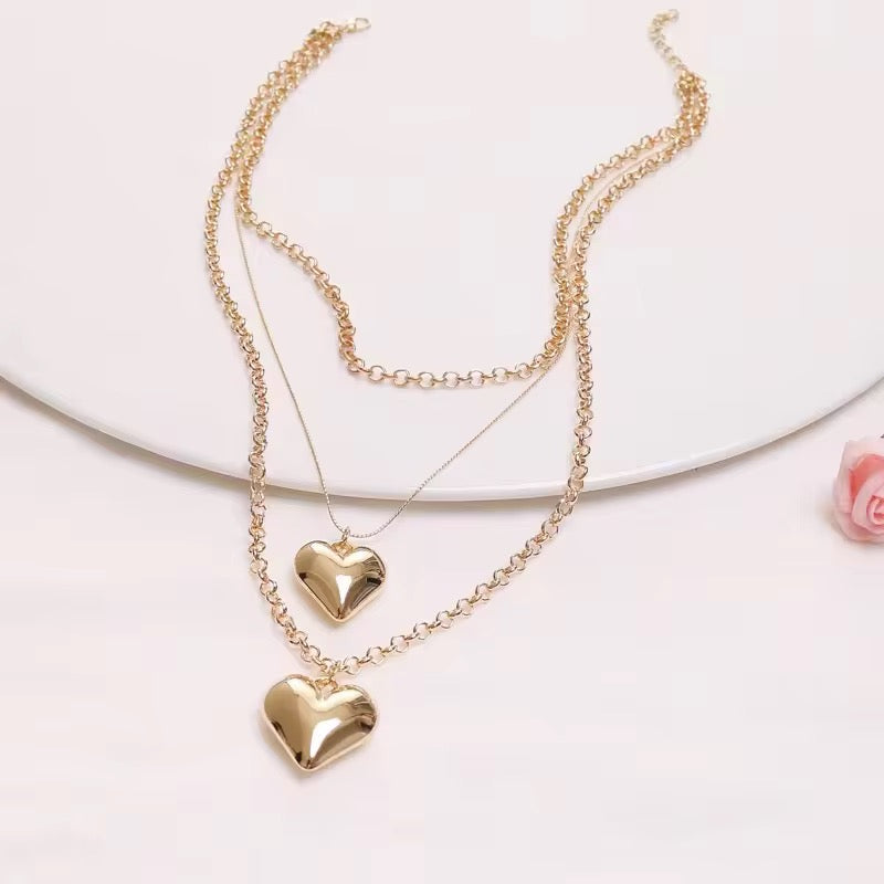 3pcs Set Gold Plated Heart