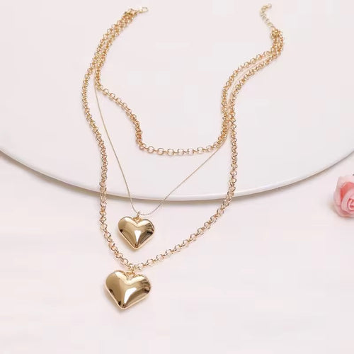 3pcs Set Gold Plated Heart