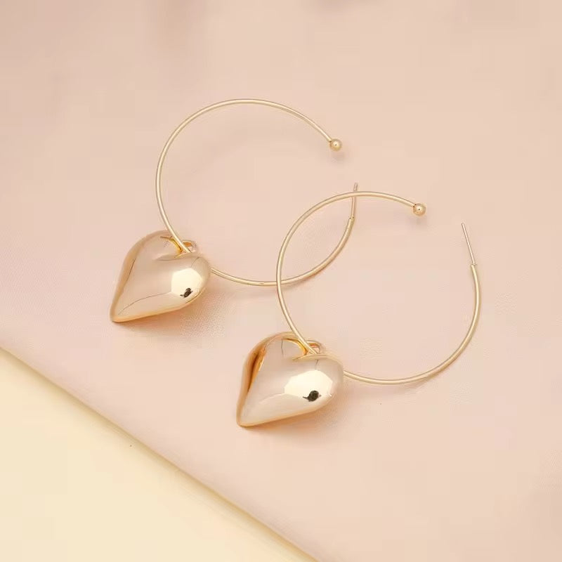 3pcs Set Gold Plated Heart